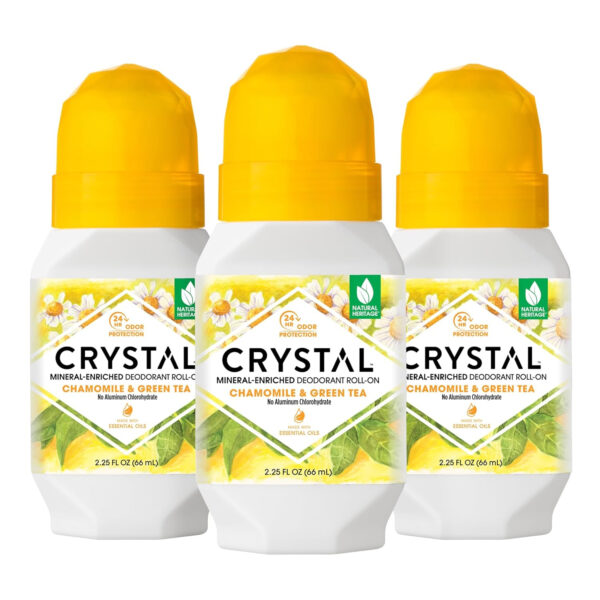 CRYSTAL Mineral Deodorant Roll-On Unscented Body Deodorant With 24-Hour Odor Protection, Aluminum Chloride & Paraben Free, 2.25 FL OZ (Packaging May Vary)