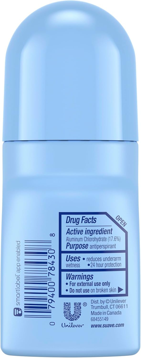 68932dd9ca4385b77797485da55942f7c15e300d6161cbed68fc5.jpg Suave Roll-On Deodorant for Women, Powder Fresh Scent, 3-Pack – Antiperspirant Deodorant with 24H Sweat & Odor Protection, 2.7 Oz Ea