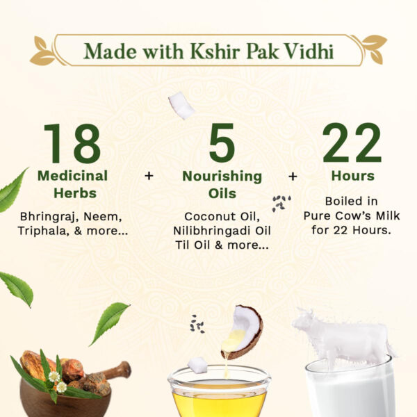 68932f5bce85f5c7f1c651fa391c88b696e8902ccc740715e1132.jpg Ayurvedic Hair Oil With Bhringraj & 17 Rare Herbs With Coconut Oil and 4 Nourishing Oil For Hair Growth Help Control Hair Fall & Easy Hair Oil Applicator For Women and Men, 6.76 Fl Oz or 200 ml