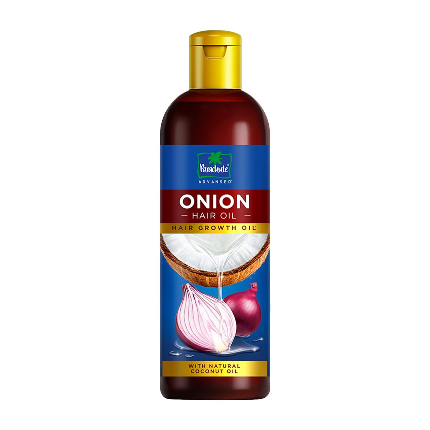 68932f7a3fdd855875b50bdd8de761babcc773ab190a4e6f25581.jpg Parachute Advansed Onion Hair Oil with Natural Coconut Oil & Vitamin E, 6.7 Fl.oz. - For Longer, Stronger, Healthier Hair, Promotes Growth, Hair Fall Control, All Hair Types, Blue
