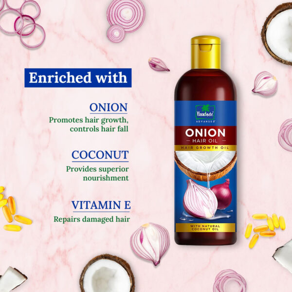 Parachute Advansed Onion Hair Oil with Natural Coconut Oil & Vitamin E, 6.7 Fl.oz. - For Longer, Stronger, Healthier Hair, Promotes Growth, Hair Fall Control, All Hair Types, Blue