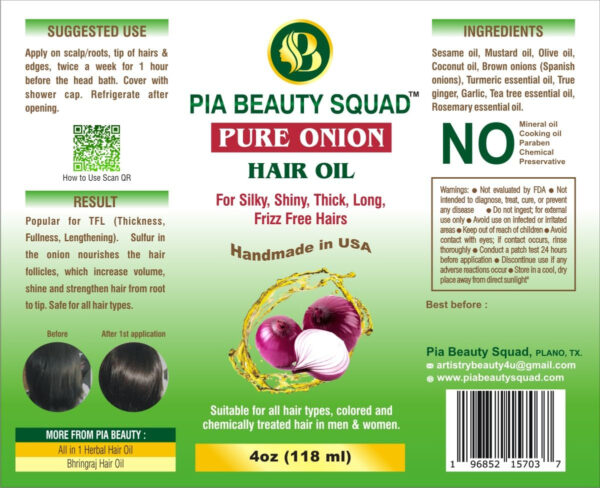 Bhringraj and Pure Onion Hair Oil Combo for Healthy, Thicker Hair Growth - 100% Natural, Ayurvedic Formula - 8oz.