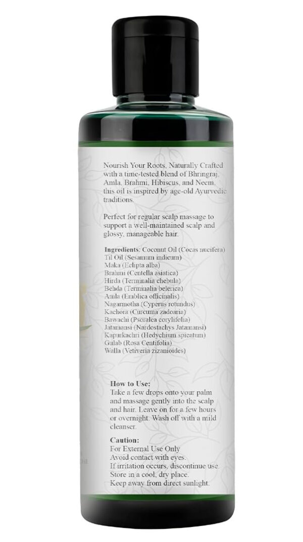 Bhringraj Hair Oil 6.76 fl oz –200ml | Ayurvedic Botanical Blend with Amla, Neem, Hibiscus & Brahmi | Cold-Pressed | Non-GMO | No Mineral Oil | Made in India