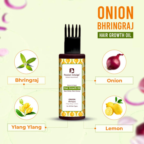 Onion & Bhringraj Hair oil for hair Growth | Non Sticky & Non Greasy | Natural & Vegan Hair oil for All Hair Type -100ml