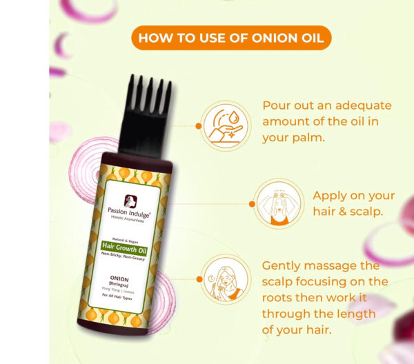Onion & Bhringraj Hair oil for hair Growth | Non Sticky & Non Greasy | Natural & Vegan Hair oil for All Hair Type -100ml