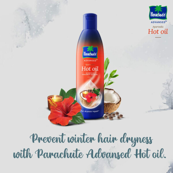 Parachute Advansed Ayurvedic Coconut Hair Oil with Basil (Tulsi), Aloe vera, Flax seed, Gooseberry (Amla) |25 Ayurvedic Ingredients | Controls Hair Fall, Dandruff, Hair Thinning|6.4 Fl.oz