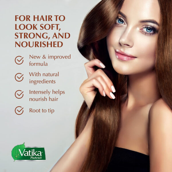Dabur Vatika Naturals Enriched Hair Oil, Natural Moisturizing, Strengthening & Serum for Healthy Scalp, Nourishing Hair Oil for Soft, Manageable, Smooth & Silky From Root to Tip (Garlic)