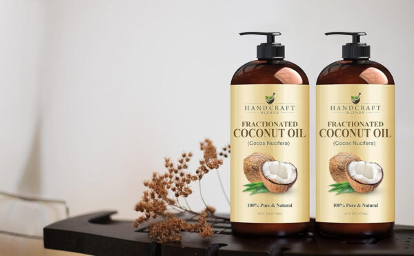Handcraft Blends Fractionated Coconut Oil - 16 Fl Oz - 100% Pure and Natural - Premium Grade Carrier Oil for Skin, Hair and Body - Massage - Hair Tonic