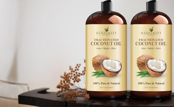 Handcraft Blends Fractionated Coconut Oil - 16 Fl Oz - 100% Pure and Natural - Premium Grade Carrier Oil for Skin, Hair and Body - Massage - Hair Tonic