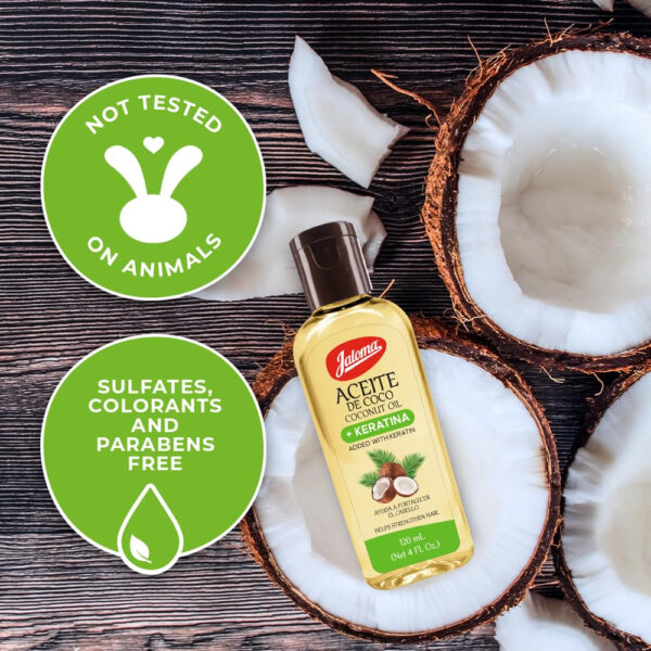 689331ae09182459219b32c46a1dbdd5a57d5ebe69b8f9cdc0c6b.jpg JALOMA Coconut Oil with Keratin to Help Strengthen Hair, 4 Oz Bottle