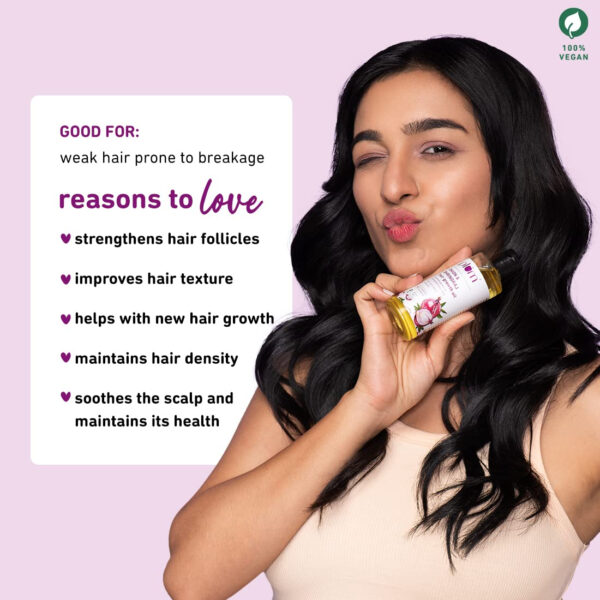 Plum Onion Hair Oil For Growth With Bhringraj, Curry Leaf And Amla Oils | For All Hair Types| Sulphate Free Paraben Free | 100% Vegan | Promotes Growth 3.38 Oz