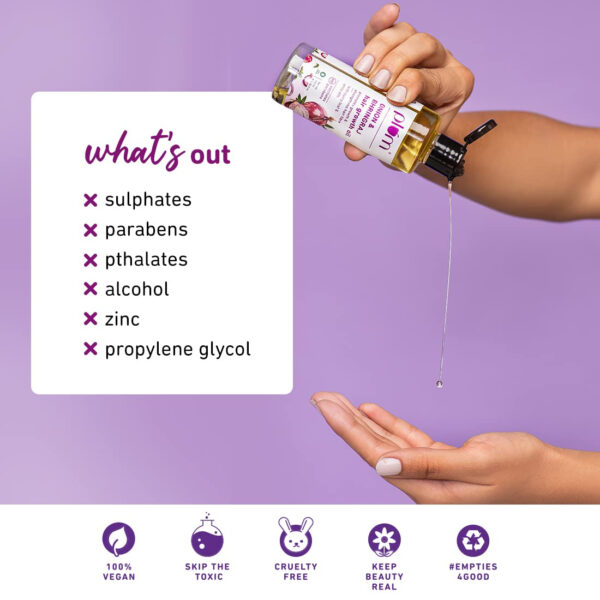 Plum Onion Hair Oil For Growth With Bhringraj, Curry Leaf And Amla Oils | For All Hair Types| Sulphate Free Paraben Free | 100% Vegan | Promotes Growth 3.38 Oz