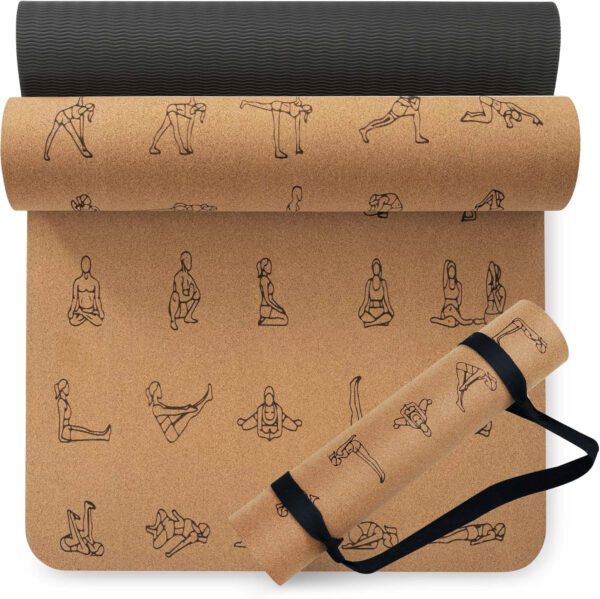 689332dedb569dd6b3e6f69af3e895eb3cdda2c88abaaab7b0afd.jpg Premium Cork Yoga Mat 1/4 & 2/5 Inch Thick 72 x 26 in, Thick Cork and TPE Non Slip Yoga Mats for Women Men, Sweat Proof Eco-friendly, Great for Hot Yoga & Workouts