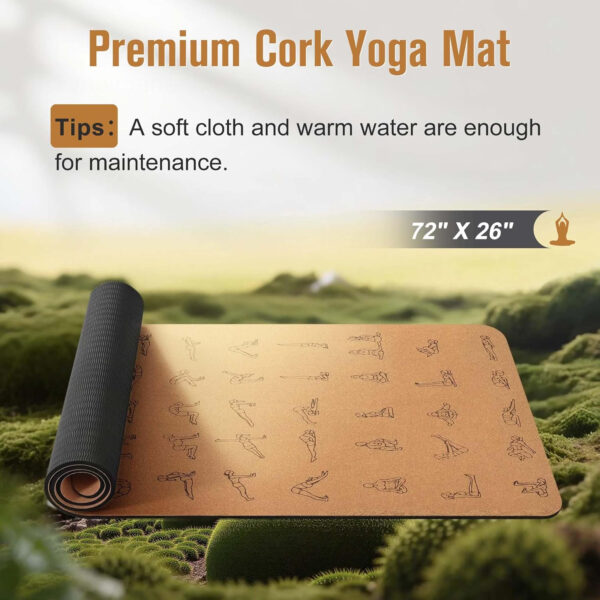 689332e3c99e6c08b6c5c9d9d36c68ddc83e31f0efa9c56f99146.jpg Premium Cork Yoga Mat 1/4 & 2/5 Inch Thick 72 x 26 in, Thick Cork and TPE Non Slip Yoga Mats for Women Men, Sweat Proof Eco-friendly, Great for Hot Yoga & Workouts