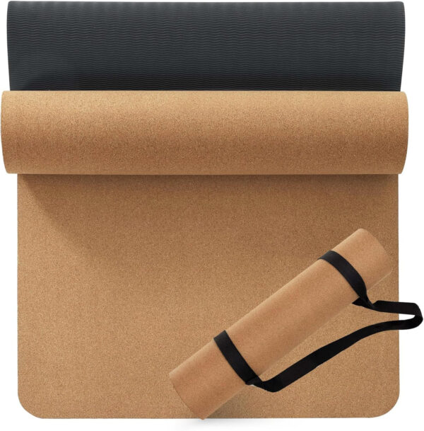 689332e8801e002a6bd2e3d2b84429edd9c36cd96fdde2059c47f.jpg Premium Cork Yoga Mat 1/4 & 2/5 Inch Thick 72 x 26 in, Thick Cork and TPE Non Slip Yoga Mats for Women Men, Sweat Proof Eco-friendly, Great for Hot Yoga & Workouts