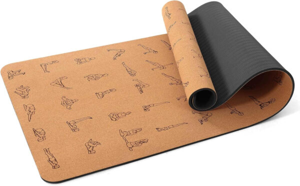 689332f88b97ac6b24f5356d62d775d4a50e475919549fff8ebf4.jpg Premium Cork Yoga Mat 1/4 & 2/5 Inch Thick 72 x 26 in, Thick Cork and TPE Non Slip Yoga Mats for Women Men, Sweat Proof Eco-friendly, Great for Hot Yoga & Workouts