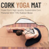 Natural Cork Yoga Mat Lightweight & Non-Slip Non-Toxic, Sustainable 5mm Thick With Strap and Alignment Lines Ideal for Hot Yoga & Fitness