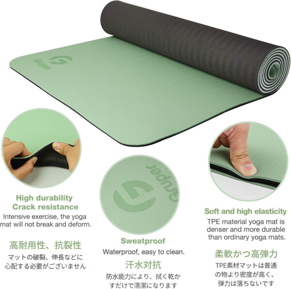 Yoga Mat Non Slip, Eco Friendly Fitness Exercise Mat with Carrying Strap,Pro Yoga Mats for Women,Workout Mats for Home, Pilates and Floor Exercises