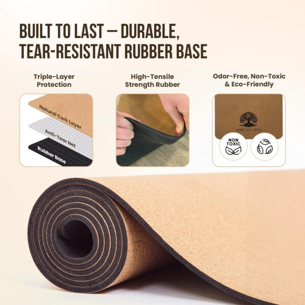 689333fed83f39d37d5ee9dba9643566d0c646ea22b2de68df8fa.jpg MHW - Live Well Thick Non-Slip Yoga Mats for Home Workout – Eco-Friendly Cork & TPE Yoga Mats | Extra Wide, Long, Foldable, Odorless Exercise Mats with Strap & Bag – Travel-Friendly & Portable