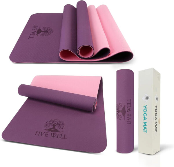 6893340100307726d8ea1c63039627df756bca5a502acc2c84c8c.jpg MHW - Live Well Thick Non-Slip Yoga Mats for Home Workout – Eco-Friendly Cork & TPE Yoga Mats | Extra Wide, Long, Foldable, Odorless Exercise Mats with Strap & Bag – Travel-Friendly & Portable