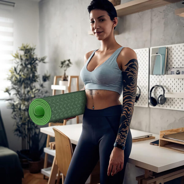 6893342eae61ca476ef6d326bb1d19799bad5d290076915b9d073.jpg Yoga Mat 1/3 inch QMKGEC Exercise Mats 8mm TPE Non-Slip Extra Thick High-Density Eco Friendly for Yoga Workout Pilates Yoga Mats for Women Men