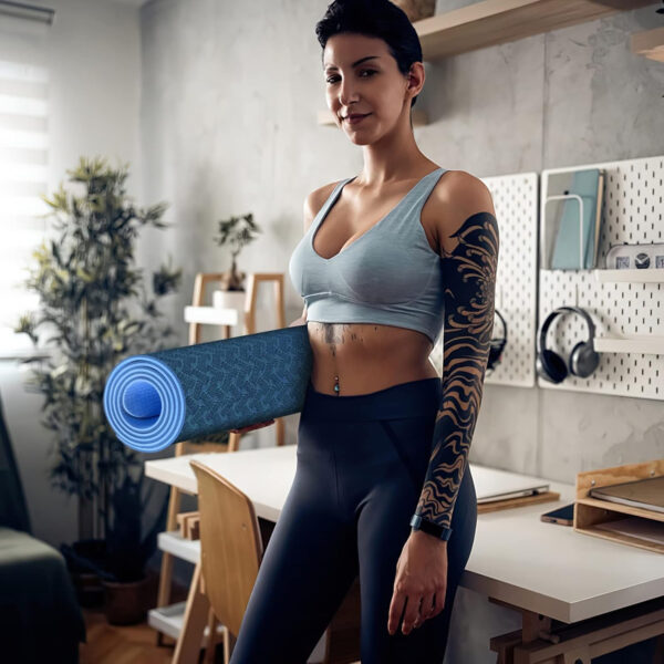 6893343e37c9b88fb0e8f8f168d5dfc35c3cb5591b450de33871c.jpg Yoga Mat 1/3 inch QMKGEC Exercise Mats 8mm TPE Non-Slip Extra Thick High-Density Eco Friendly for Yoga Workout Pilates Yoga Mats for Women Men