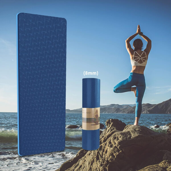 6893343f49a571cd122393b9a7cb7ca0d126a90d0817aa705ea81.jpg Yoga Mat 1/3 inch QMKGEC Exercise Mats 8mm TPE Non-Slip Extra Thick High-Density Eco Friendly for Yoga Workout Pilates Yoga Mats for Women Men
