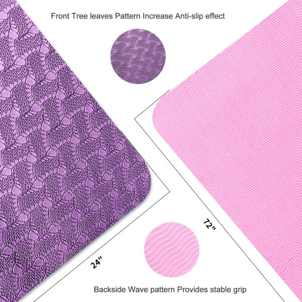 6893344155ff42343facc6601db8123eee1ec17ebe6567bfc8578.jpg Yoga Mat 1/3 inch QMKGEC Exercise Mats 8mm TPE Non-Slip Extra Thick High-Density Eco Friendly for Yoga Workout Pilates Yoga Mats for Women Men