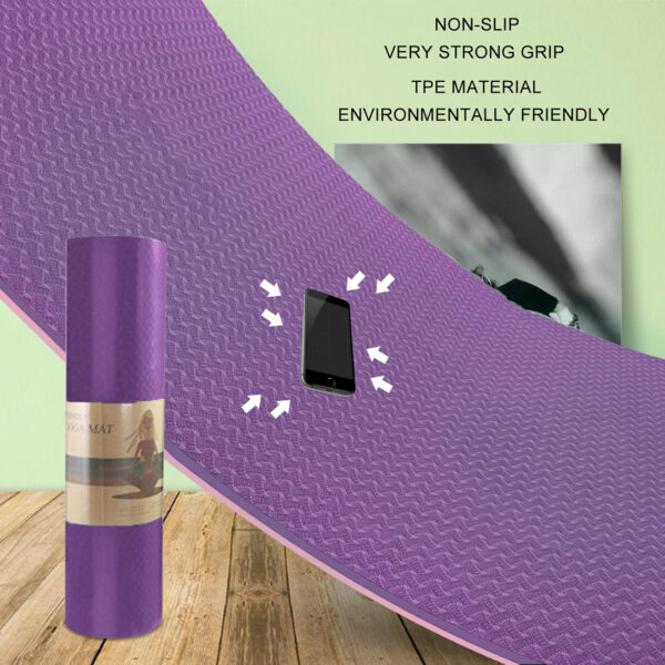 68933446524c6e4c85e1eced1385ac1de202b4a34dd1549d1657b.jpg Yoga Mat 1/3 inch QMKGEC Exercise Mats 8mm TPE Non-Slip Extra Thick High-Density Eco Friendly for Yoga Workout Pilates Yoga Mats for Women Men