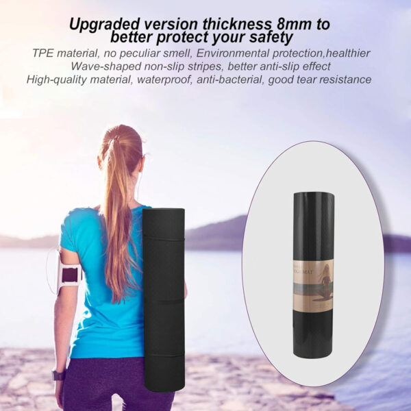 6893344d093249bd81526d269b8bfb008668a0b0aaf85ad931c23.jpg Yoga Mat 1/3 inch QMKGEC Exercise Mats 8mm TPE Non-Slip Extra Thick High-Density Eco Friendly for Yoga Workout Pilates Yoga Mats for Women Men