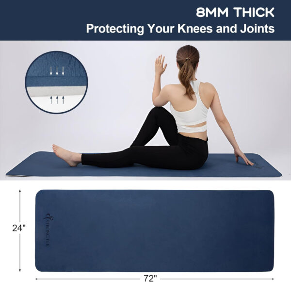 689334b56c173f83aedf19d3717084d2a9b63a1420e6c138afc74.jpg StrongTek TPE Yoga Mat, 72" x 24" x 1/3", Non-Slip, Lightweight, Portable Exercise Mat with Carry Strap, Ideal for Yoga, Pilates, and Fitness, Comfortable for Workouts at Home, Gym, or Travel