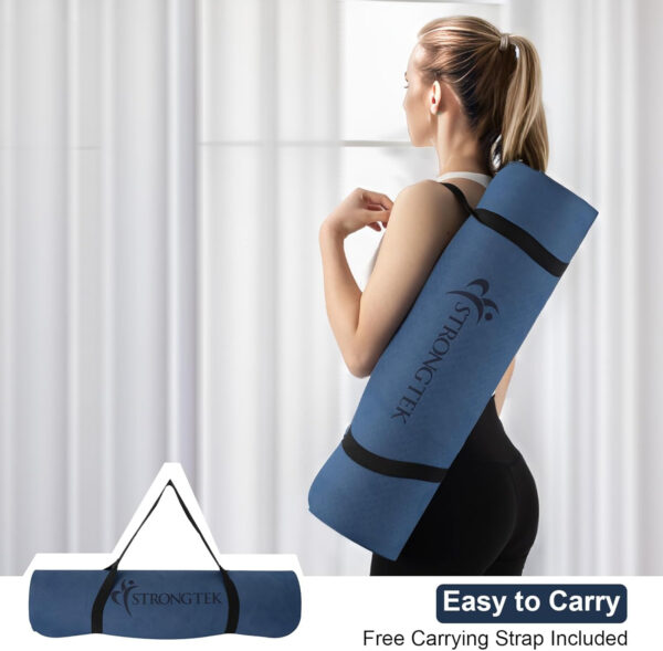 689334b6953de458a308e2275f7dc78a0946cd443bf767a77a005.jpg StrongTek TPE Yoga Mat, 72" x 24" x 1/3", Non-Slip, Lightweight, Portable Exercise Mat with Carry Strap, Ideal for Yoga, Pilates, and Fitness, Comfortable for Workouts at Home, Gym, or Travel