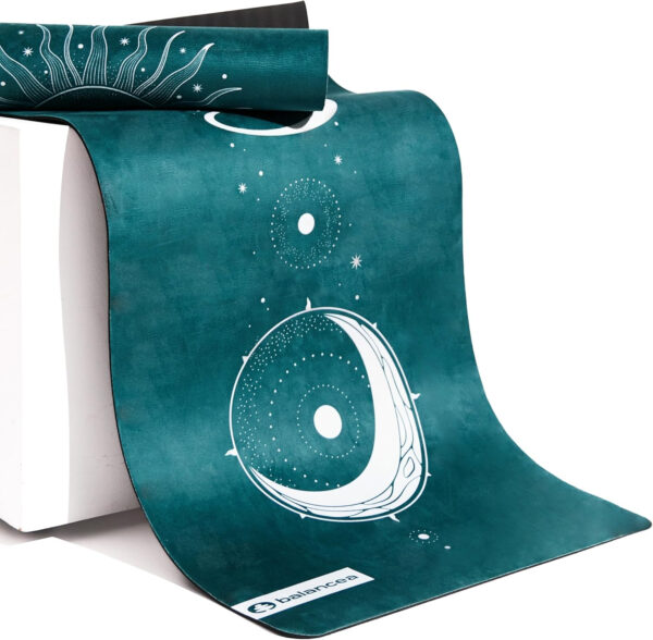 Yoga Mat 5mm Non Slip Suede & TPE - Eco-Friendly Fitness & Exercise Mat for Home Gym, Pilates, Hot Yoga, and Meditation - Lightweight Durable 72 x 24 inch Workout Mat for Women & Men