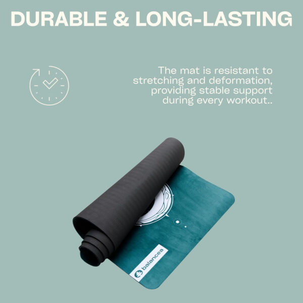 Yoga Mat 5mm Non Slip Suede & TPE - Eco-Friendly Fitness & Exercise Mat for Home Gym, Pilates, Hot Yoga, and Meditation - Lightweight Durable 72 x 24 inch Workout Mat for Women & Men