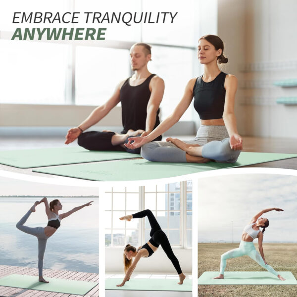 CAMBIVO Yoga Mat for Women Men Kids, 1/3 & 1/4 & 2/5 Inch Extra Thick Yoga Mat Non Slip, 72" x 24" TPE Yoga Mats, Workout Mat with Carrying Strap for Yoga, Pilates and Floor Exercises