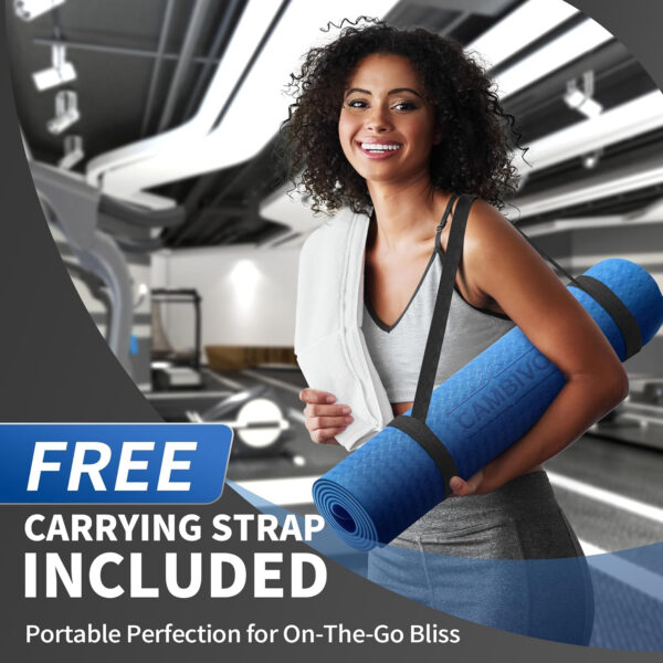 CAMBIVO Yoga Mat for Women Men Kids, 1/3 & 1/4 & 2/5 Inch Extra Thick Yoga Mat Non Slip, 72" x 24" TPE Yoga Mats, Workout Mat with Carrying Strap for Yoga, Pilates and Floor Exercises