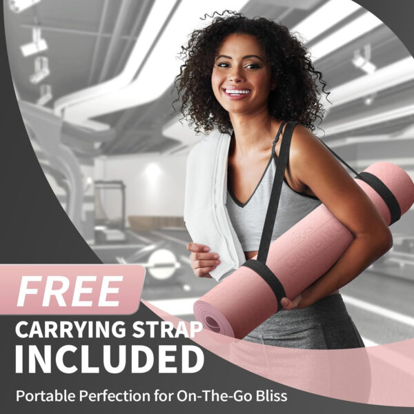 CAMBIVO Yoga Mat for Women Men Kids, 1/3 & 1/4 & 2/5 Inch Extra Thick Yoga Mat Non Slip, 72" x 24" TPE Yoga Mats, Workout Mat with Carrying Strap for Yoga, Pilates and Floor Exercises