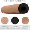 2 B BALANCED Premium Cork Yoga Mat - Always Stays Flat - Non Toxic - Non Slip - Brown - Cork & Rubber