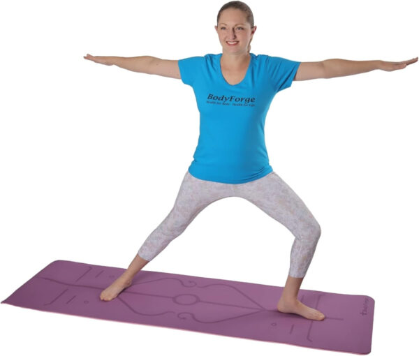 BodyForge Yoga Mat Thick Exercise Mat Thick 8mm TPE Eco-Friendly with Alignment Marks Non-Slip Extra Thick High-Density for Women and Men Workout Pilates