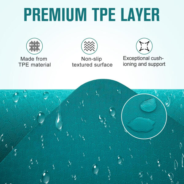 UMINEUX Extra Thick Yoga Mat, 2/5 Inch (10MM), Natural Rubber and TPE Non Slip Yoga Mats with Strap for Women Men, Eco Friendly Exercise Mat for Yoga, Pilates and Home Workout