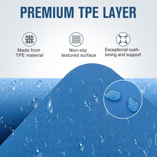 UMINEUX Extra Thick Yoga Mat, 2/5 Inch (10MM), Natural Rubber and TPE Non Slip Yoga Mats with Strap for Women Men, Eco Friendly Exercise Mat for Yoga, Pilates and Home Workout