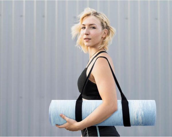 UMINEUX Extra Thick Yoga Mat, 2/5 Inch (10MM), Natural Rubber and TPE Non Slip Yoga Mats with Strap for Women Men, Eco Friendly Exercise Mat for Yoga, Pilates and Home Workout