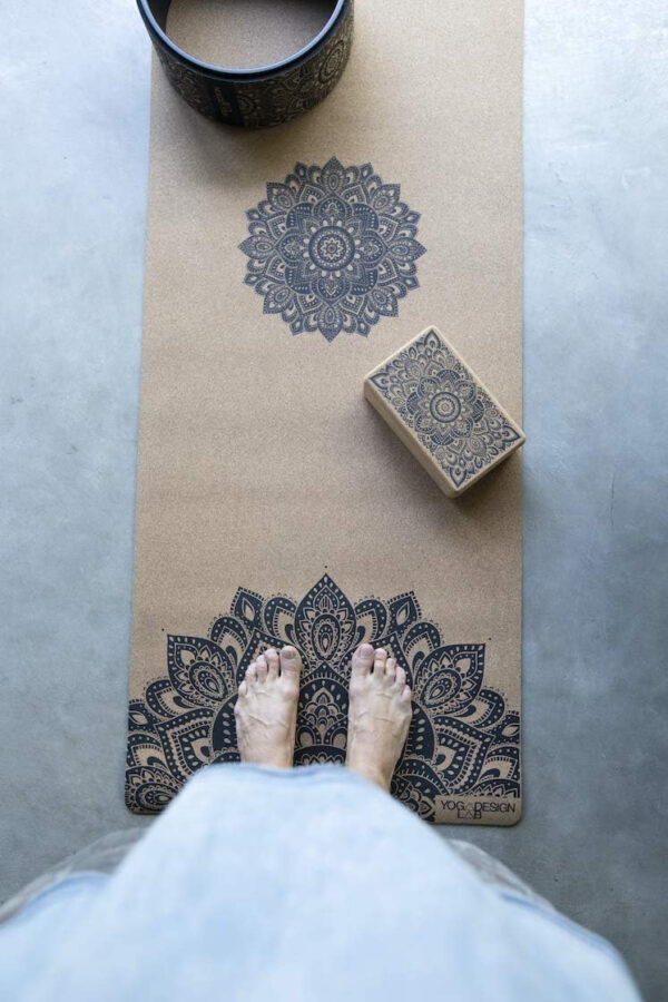 YOGA DESIGN LAB | The Cork Yoga Mat | Eco Luxury | Ideal for Hot Yoga, Power, Bikram, Ashtanga, Sweaty Workouts | Studio Quality | Includes Carrying Strap!