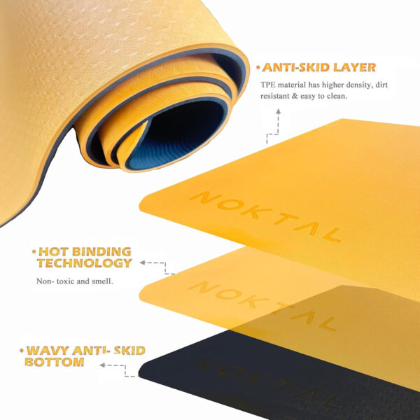 NOKTAL PRO Pilates & Yoga Mat - Eco Friendly, High Density, 72" x 24", 8MM Thick, Non Slip, For Yoga, Pilates, Meditation & Floor Exercises