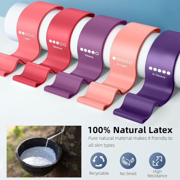 Resistance Bands for Working Out, Elastic Exercice Loop Bands for Physical Therapy, Yoga Starter Set of Stretch Bands for Booty Legs, Pilates Flexbands