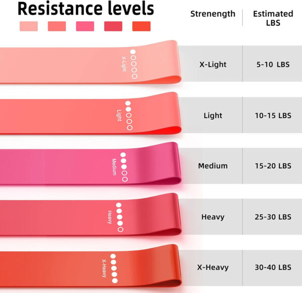Resistance Bands for Working Out, Elastic Exercice Loop Bands for Physical Therapy, Yoga Starter Set of Stretch Bands for Booty Legs, Pilates Flexbands