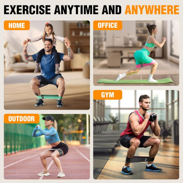 Fabric Resistance Bands for Working Out - Exercise Bands for Women and Men, Booty Bands for Legs and Glute, Yoga, Pilates, Rehab, Fitness and Home Workout