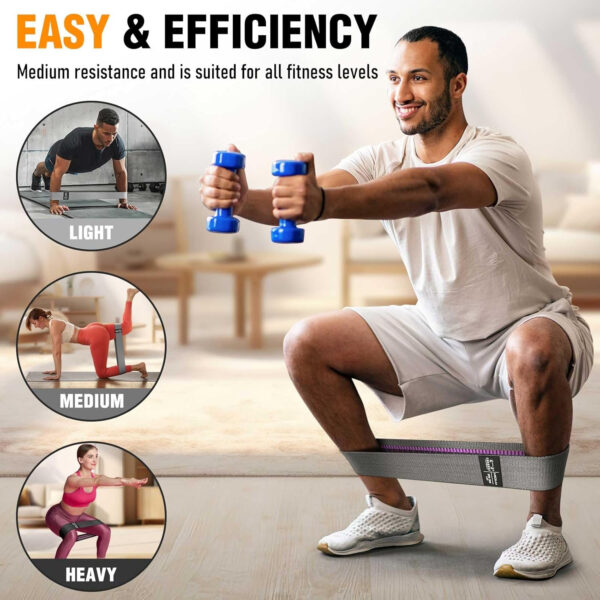 Fabric Resistance Bands for Working Out - Exercise Bands for Women and Men, Booty Bands for Legs and Glute, Yoga, Pilates, Rehab, Fitness and Home Workout