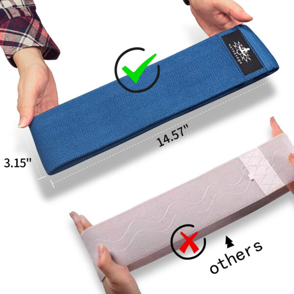 Hatha Yoga Large Resistance Band,14.5" x3.15",Fabric Exercise Loop Bands with Instruction Guide and Carry Bag, Set of 3.