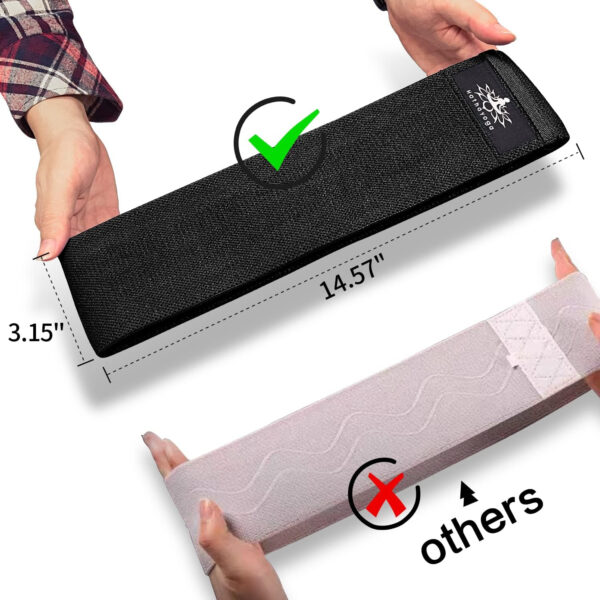 Hatha Yoga Large Resistance Band,14.5" x3.15",Fabric Exercise Loop Bands with Instruction Guide and Carry Bag, Set of 3.